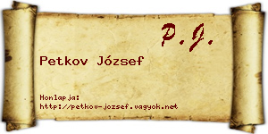 Petkov József névjegykártya