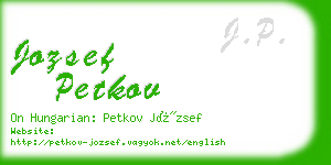 jozsef petkov business card
